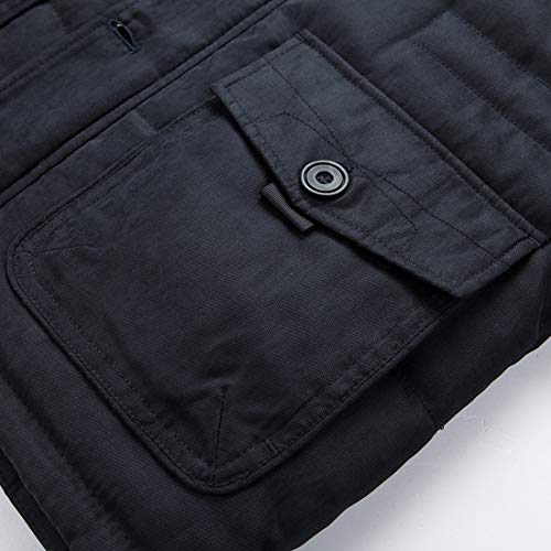 Image of chouyatou Men's Winter Removable Hooded Frost-Fighter Sherpa Lined Midi Packable Parka Jackets