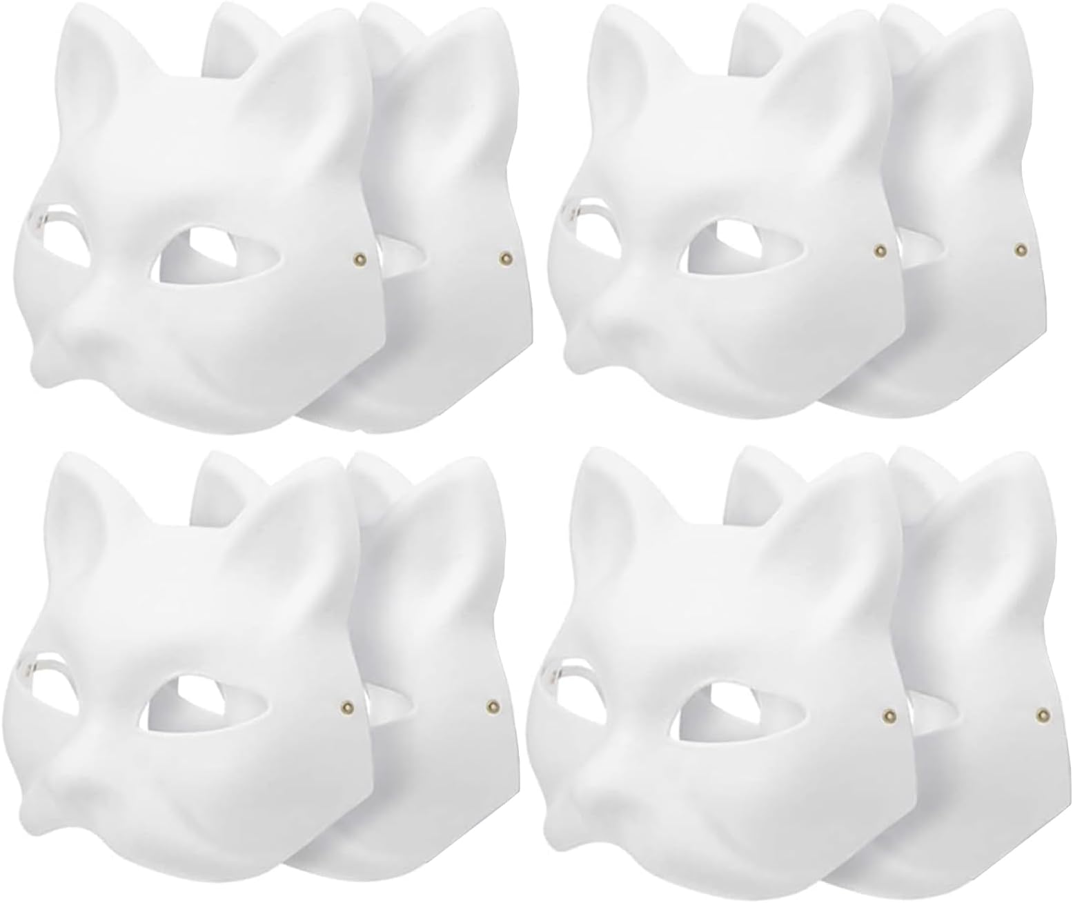 Fox Anime Cat Mask, Half Face Mask - 8 PCS, Hand-painted for Cosplay, Masquerade & Carnival (Random Shipment)
