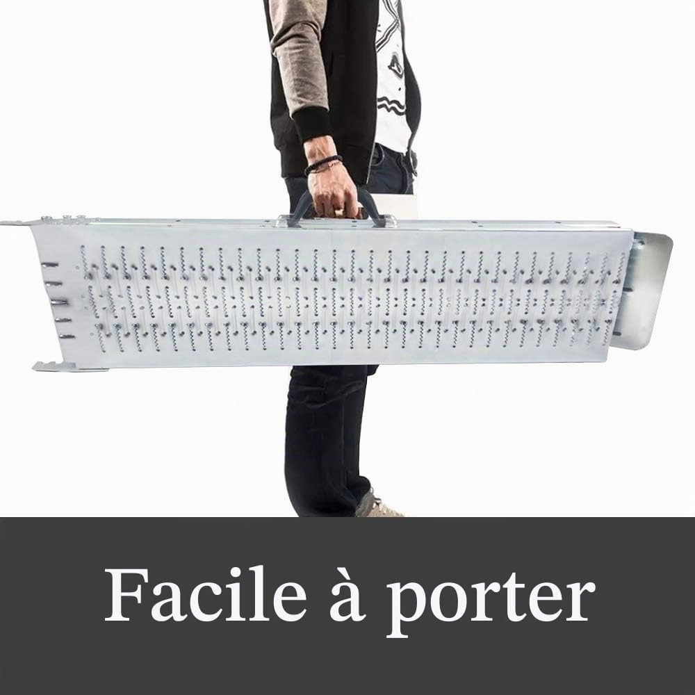 FIVMEN Lot de 2 rampes de chargement pliables pour voiture, capacité de charge 400 kg, rampe de chargement pour moto, remorque, tondeuse à gazon