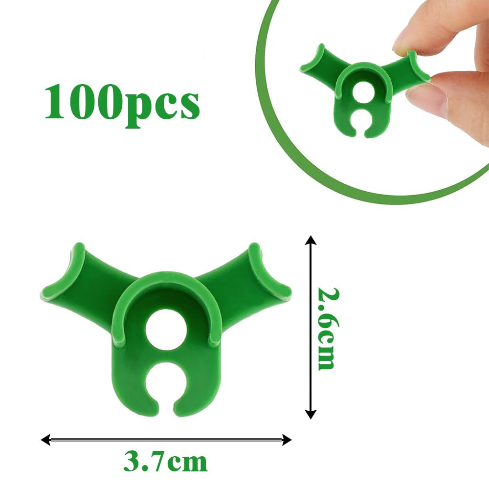 Jiahuade 100 Pezzi Stress Addestramento Pianta,Clip per Piante,Pomodoro Verdure Clip,Clip Sostegno Pomodori,Clip di Supporto per Piante,Piegatrice per Piante Clip (Grün