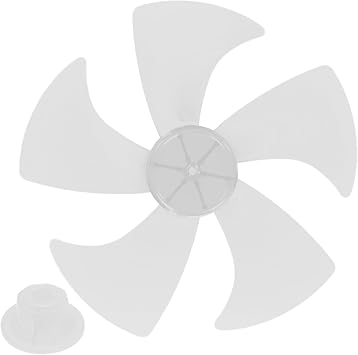 Fan Blades Replacement, Fan Blades, 14 Inch Plastic 5-Leaves Silent Replacement Lightweight for Household Stand or Desk Fanner, White