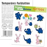 9-tlg. Tattoo-Set * DIE SENDUNG MIT DEM ELEFANTEN * als Mitgebsel oder Geschenk | Maus Elefant Sticker Bilder Kinder Kindertattoo Kindergeburtstag Geburtstag