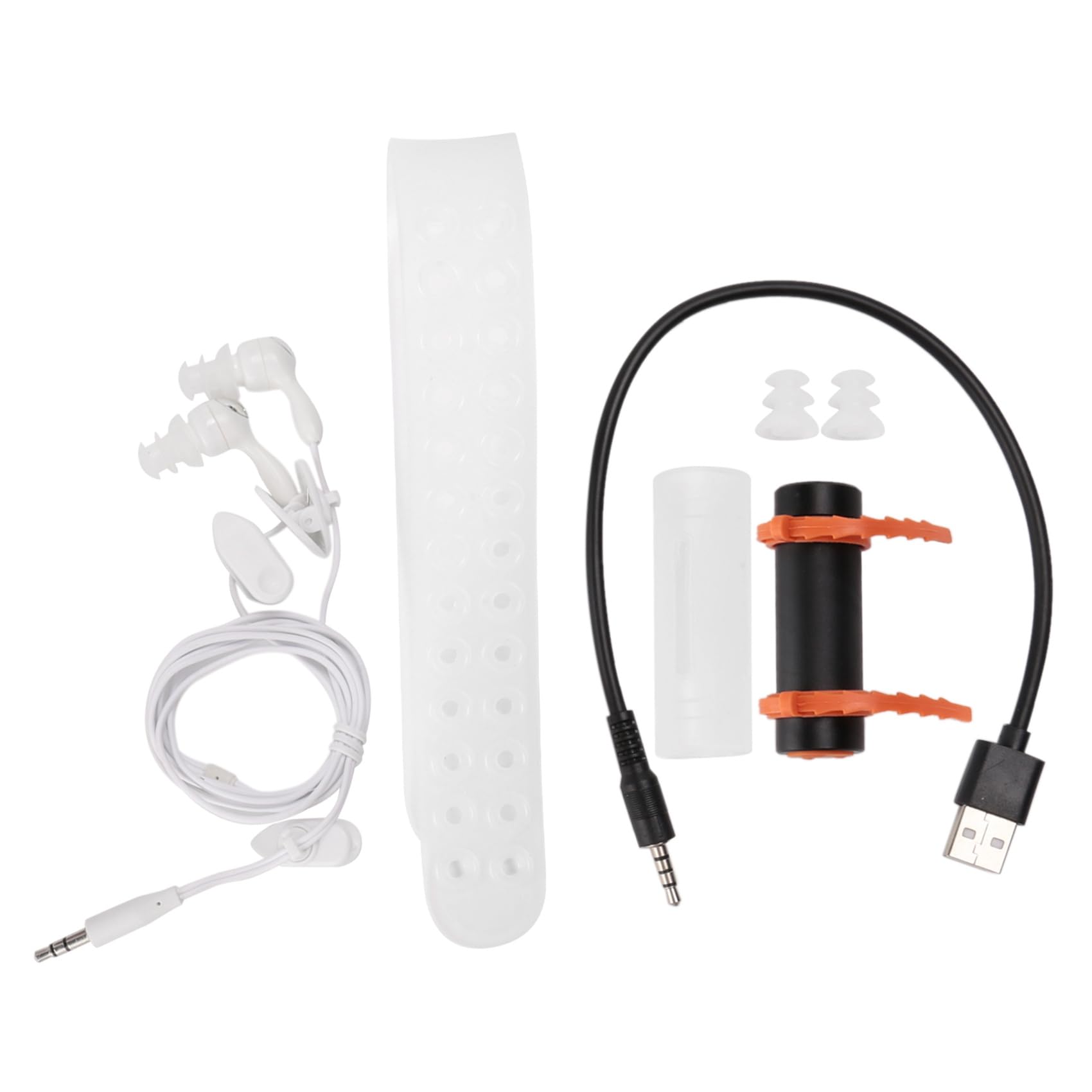 yasoe Lettore MP3 USB da 4 GB Impermeabile Nuoto Immersioni Surf Auricolare Nero Radio FM