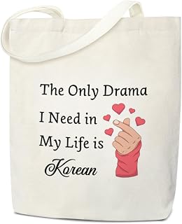 Doreen's Boutique K-Drama Tote Bag - Aesthetic Canvas Tote, K-Drama Gift for Women, K-pop Gifts for Friend, Teen, Mom, Daughter, Reusable Grocery, Beach, Shoulder Bag