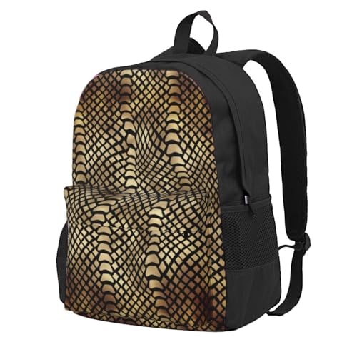 Sac à dos safari africain imprimé animal python doré élégant