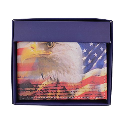 Marshal USA Eagle Bifold Wallet Mens Genuine Leather American Eagle Wallet With Gift Box2