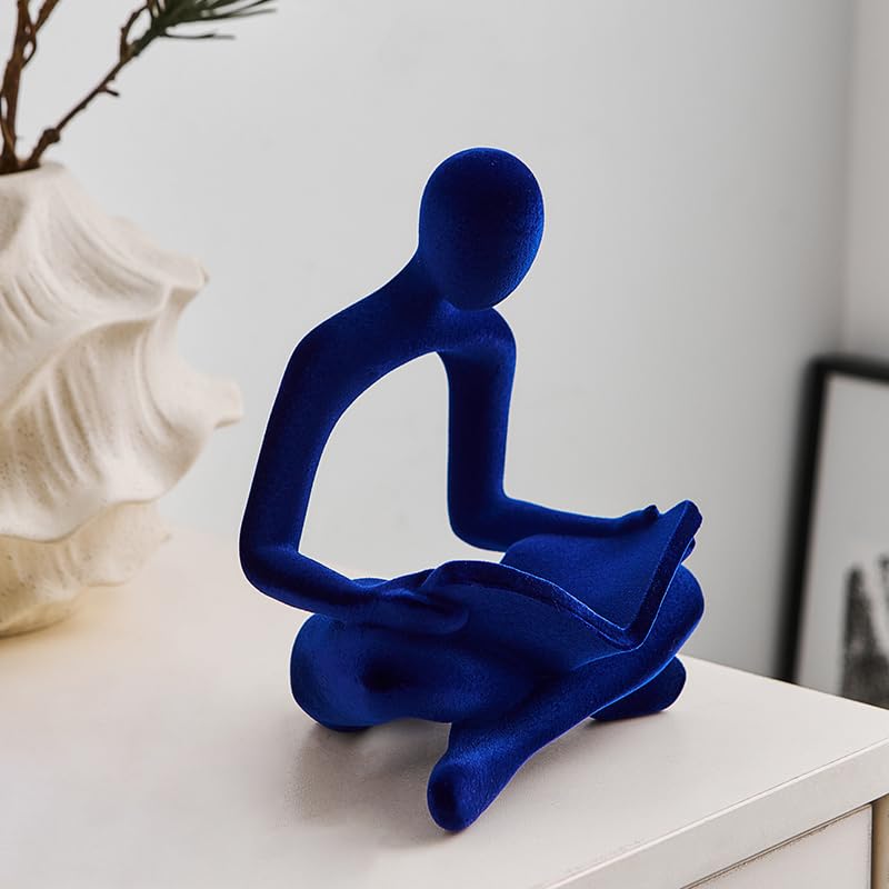 Figura Decorativa Abstracta de Lectura en Resina Azul miniatura 5