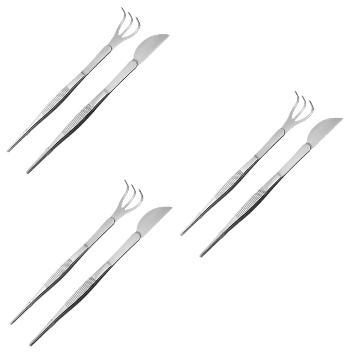 YARNOW 6 Pcs Bonsai Forceps Plating Tweezers Succulent Rake Bonsai Tools Bonsai Tree Aquarium Scissors Bonsai Curved Tip Succulent Tools Small Tweezers Linden Tree Stainless Steel 2 in 1