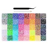 32000 Pieces 3mm Jelly Rhinestones with 40 Colors | Jelly Gems Decoration - for Jewelry Crafts Shoes Manicure Makeup Clothing Home Party Wedding