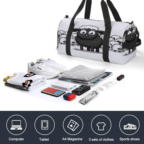 Gym Bag,Cartoon Black White Sheep Gym Duffle Bag,sports Gym Bag,small Fitness Workout Sports Duffle Bag,gym Bag for Women And Men, style4