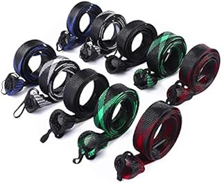 ZHENDUO OUTDOOR 10Pcs Fishing Rod Sleeve Rod Socks 67inches/74.8inches Rod Covers Braided Mesh Rod Protector Fishing Tools Accessories for Bait Casting Sea Fishing Rod (5pcs*1.7m+5pcs*1.9m)