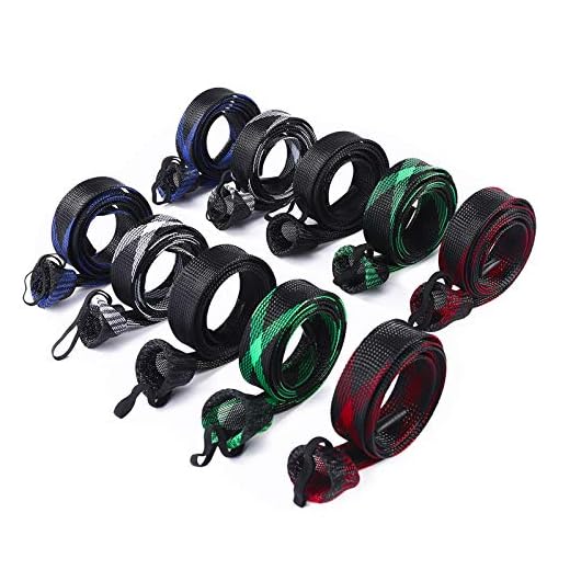 ZHENDUO OUTDOOR 10Pcs Fishing Rod Sleeve Rod Socks 67inches/74.8inches Rod Covers Braided Mesh Rod Protector Fishing Tools Accessories for Bait Casting Sea Fishing Rod (5pcs*1.7m+5pcs*1.9m)