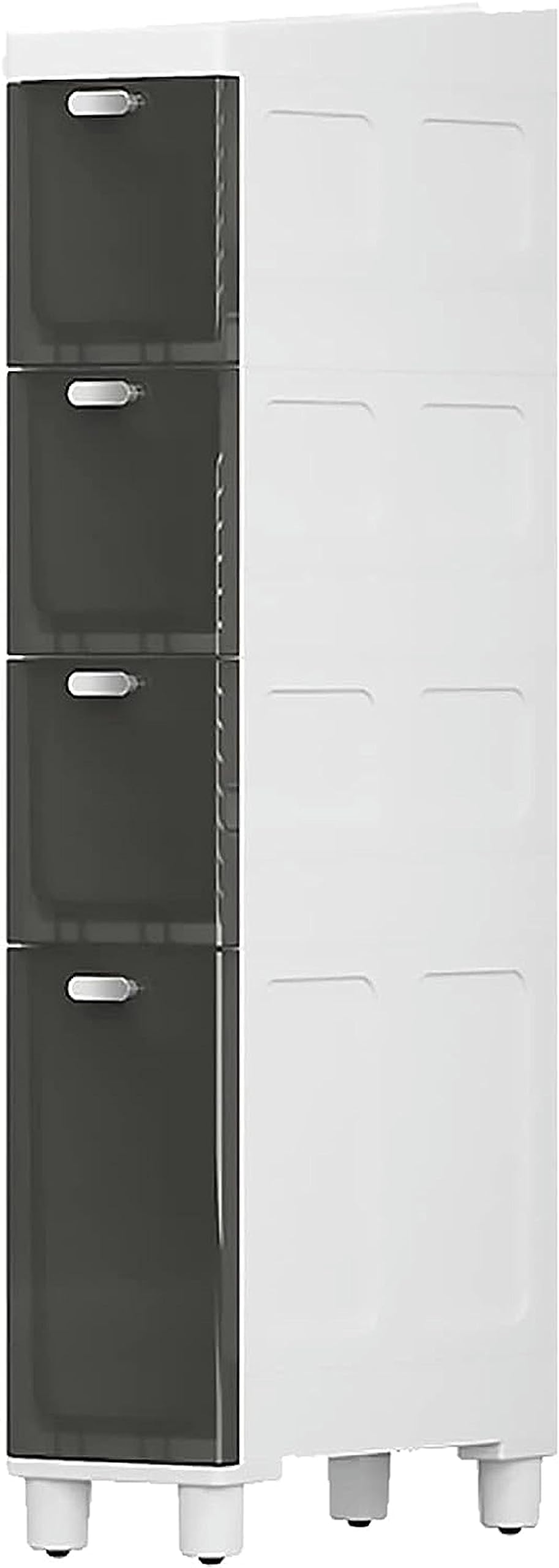 Armario con cajones de almacenamiento apilables, independiente, para baño, Estrecho y Delgado, con cajones transparentes, armario de esquina para El hogar, cocina, dormit