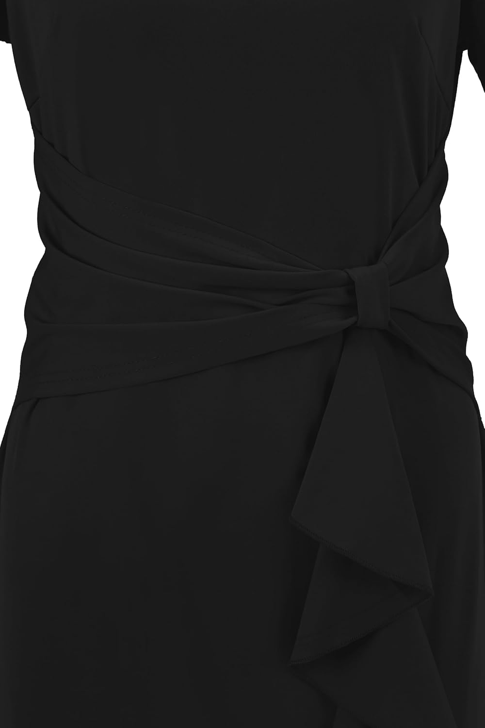 Black Short Sleeve Ruffle Peplum Church Clergy Dress With Tab Insert Collar for Priestess - Image 2