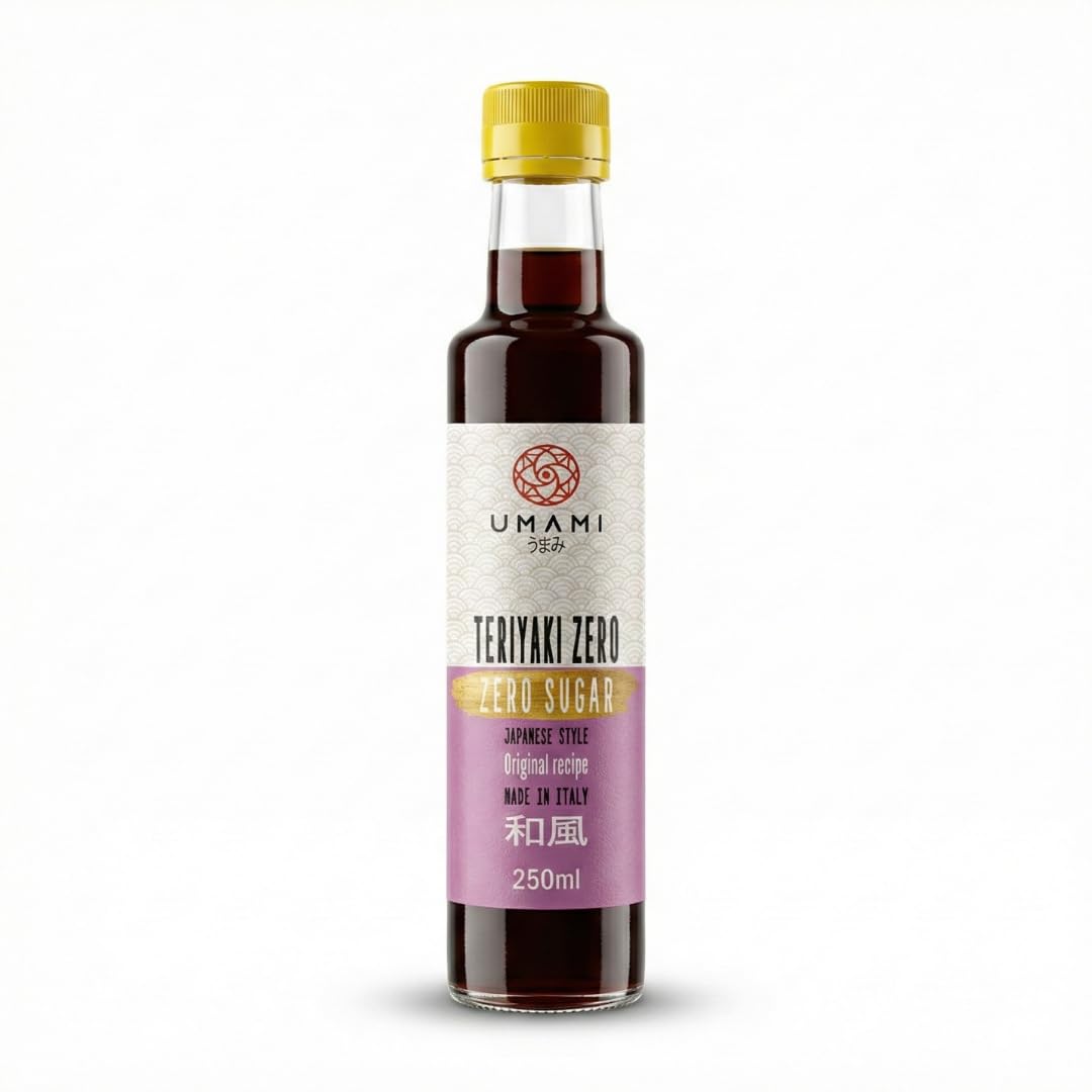 Umami Salsa Teriyaki Zero 250ml - Sin Azúcares Añadidos, Cero Calorías, Low Carb - Ideal para Dieta Keto y Fitness - Aderezo para Pollo, Salmón y Verduras - Sabor Japonés Auténtico