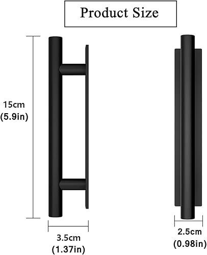 Miniatura 2 de kwa heri Paquete de 15 manijas autoadhesivas para armario, color negro, de plástico ABS, manijas de ventana para puerta, ventana, armario, cajones y