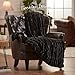 Chanasya Premium Ruched Faux Fur Throw Blanket - Luxurious, Soft Reversible Mink Blanket - 50