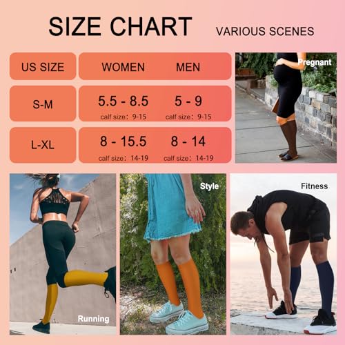 Image of 4 Pairs Compression Socks for Women Circulation-Best Support for Nurses,Running,Athletic,Travel
