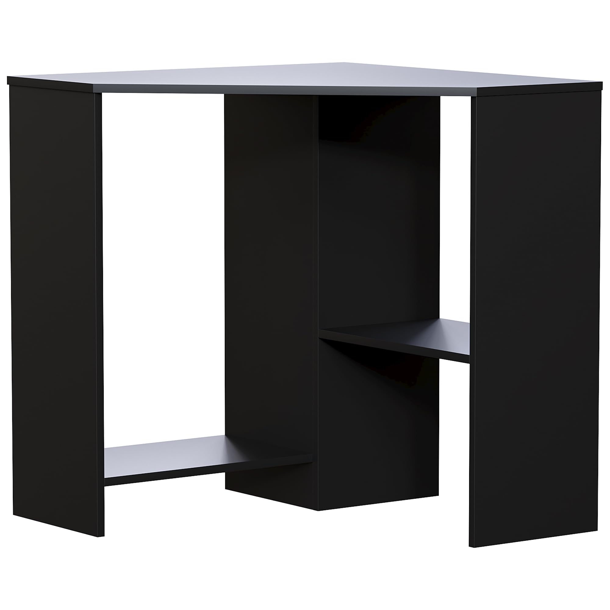 Vida Designs Hetton Scrivania Angolare per Computer con Mensole, per Casa e Ufficio, Tavolo per Computer Portatile, Postazione di Lavoro per Videogiochi, Mobili, in Legno, 76 x 100 x 70 cm