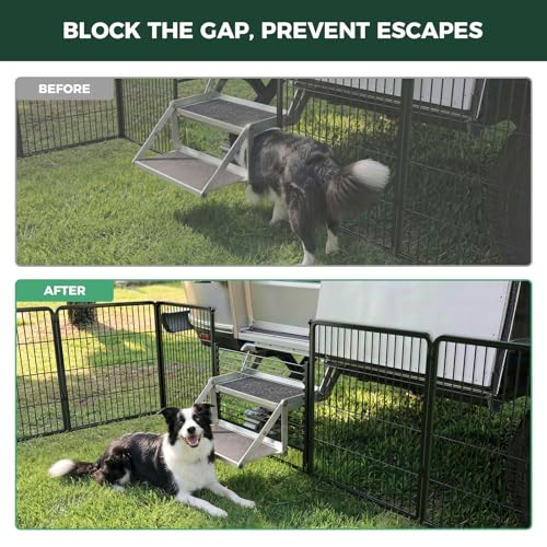 Image of FXW Instant Dog Playpen with RV Step Grid for RV Camping, 32 inch H, 16 Panels