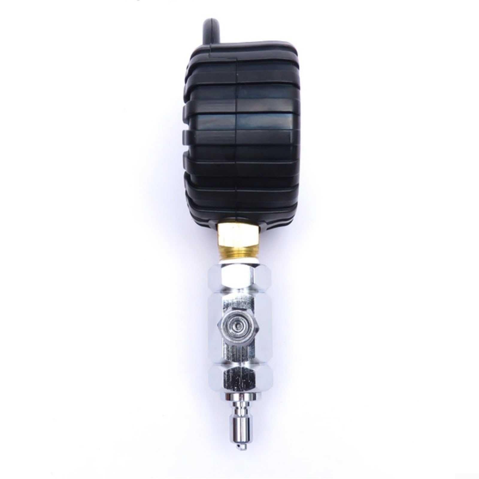 Medidor de presión de buceo 300PSI latón intermedio de baja presión para regulador BCD, primera etapa con válvula de alivio de seguridad, plata