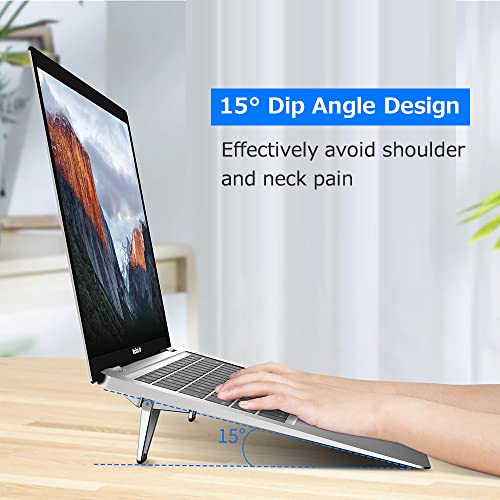 Image of RYAP Portable Shield Type Laptop Stand Foldable Zinc Alloy Laptop cket Small Size Bearing Efficient Heat Dissipation