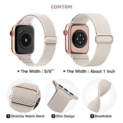 Eomtam 6 Pack Slim Stretchy Compatible For Apple Watch Band 38Mm 40Mm 41Mm 42Mm 44Mm 45Mm Women,Lady Nylon Thin Elastics Wristbands Solo Loop Straps For Iwatch Series 8 7 6 Se 5 4 3(38,C1) #TOP3