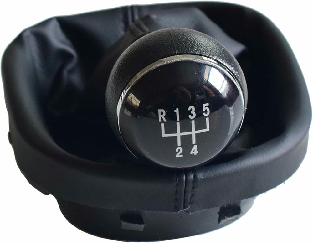 Gznbb 5 Speed Car Manual Gear Shift Knob Boot Cover Gaiter Lever Shifter Handle Stick, For Caddy Ii Mk2 2004-2009