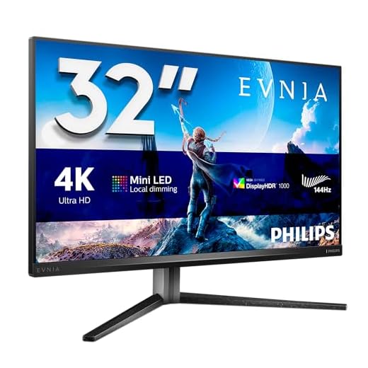 Philips Evnia 32M2N6800M - 32 Zoll UHD Gaming Monitor, 144Hz, 0.5 ms, FreeSync Premium Pro, HDR1000, Ambiglow (3840x2160, 2X HDMI 2.1, DisplayPort, USB Hub) dunkel grau