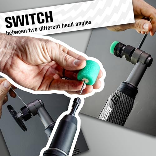 Image of BATOCA S6 Mini Cordless Polisher for Car Detailing, 2x2.0Ah Batteries, 0mm Rotary Buffer & 12mm Dual Action Polisher 1-3 Inch, 2 Different Speeds Heads Systems, 4.2k-21k, 1-5k RPM Carbon Style