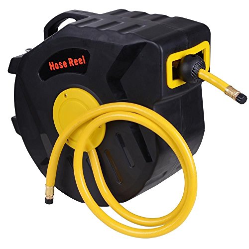 Costway 3/8" x 50' Retractable Auto Rewind Air Hose Reel Tools