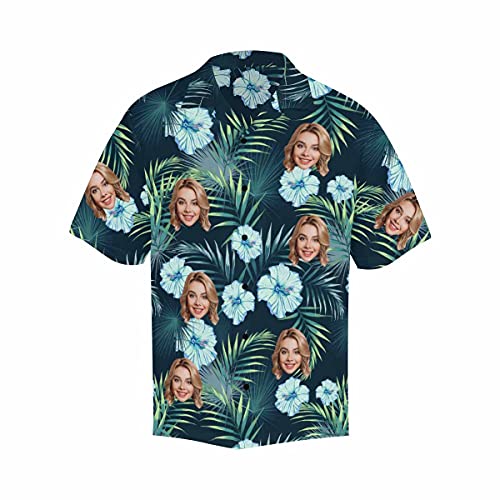Custom Tropical Floral Hawaiian Shirt with Face for Men Personalized BF Husband’s Photo Men Aloha Beach Fruit Flower Shirts4