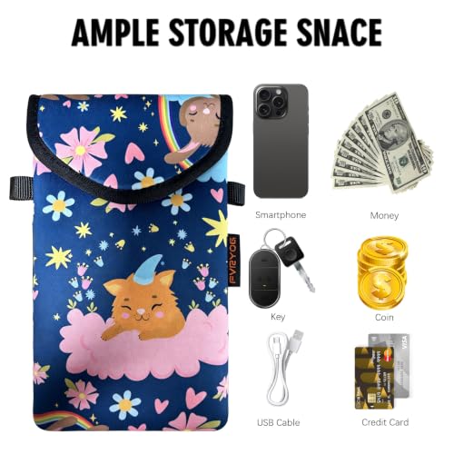 Image of Neoprene Phone Sleeve Pouch Case Bag for Men Women w /Crossbody Strap /Neck Lanyard for iPhone 17 /16 /15 /14 Pro Max, Samsung S25,Pixel 10