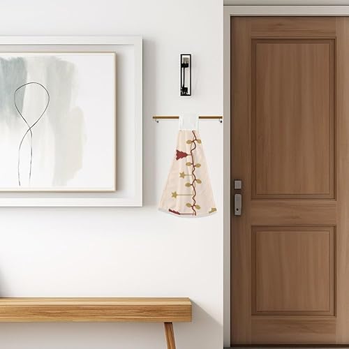 Miniatura 7 de Retro Christmas Ornaments Kitchen Hand Towels 2 Pieces Kitchen Decor Hanging Towels with Hanging Loop Soft Absorbent Microfiber Dishcloth Towel with