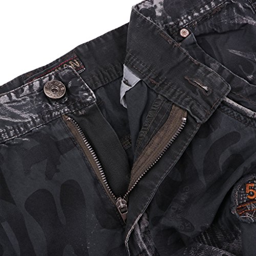 YIJU Calça Curta Masculina Tática Ao Ar Livre Calças de Combate Vintage Roupas de Trabalho - Cinza 3