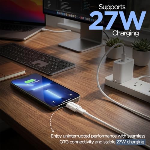 Image of UNIGEN Type-C to Lightening Converter | Supports 27W Fast Charging & 480Mbps Data Transfer | Compatible with iPhone 14 /13, iPad & More