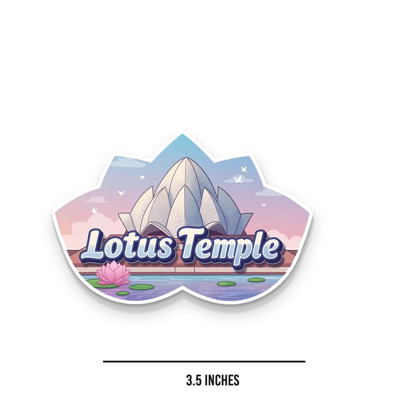 Image of Lotus Temple Fridge Magnets, Glossy Finish, Stylish Magnet for Fridge, Wardrobe & Metal Surfaces
