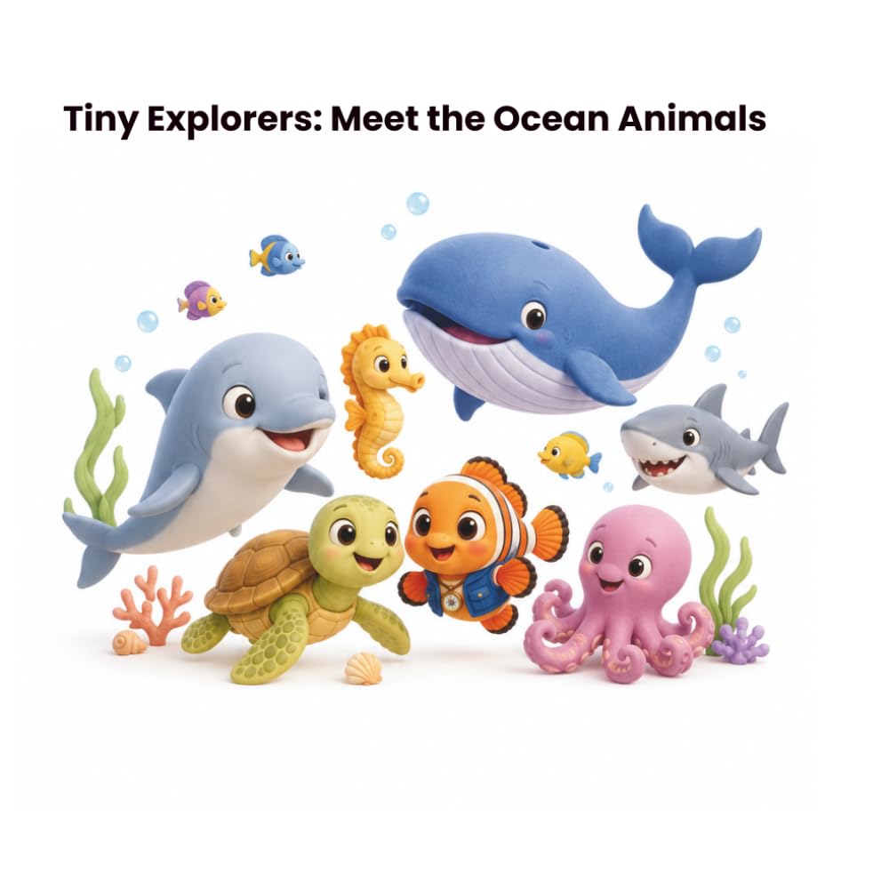 Tiny Explorers: Meet the Ocean Animals: A Fun Introduction to Dolphins, Whales, Sharks, Sea Turtles, Octopuses, Clownfish, Seahorses, and More!