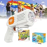 Panacare Elektronische Seifenblasenpistole, Bubble Gun Kinder mit Seifenblasenlösung, Bubble Machine Toys 5000+ Blasen Outdoor Geschenk für Geburtstag/Party/Hochzeit, Bubble Gun Junge Mädchen 3-10