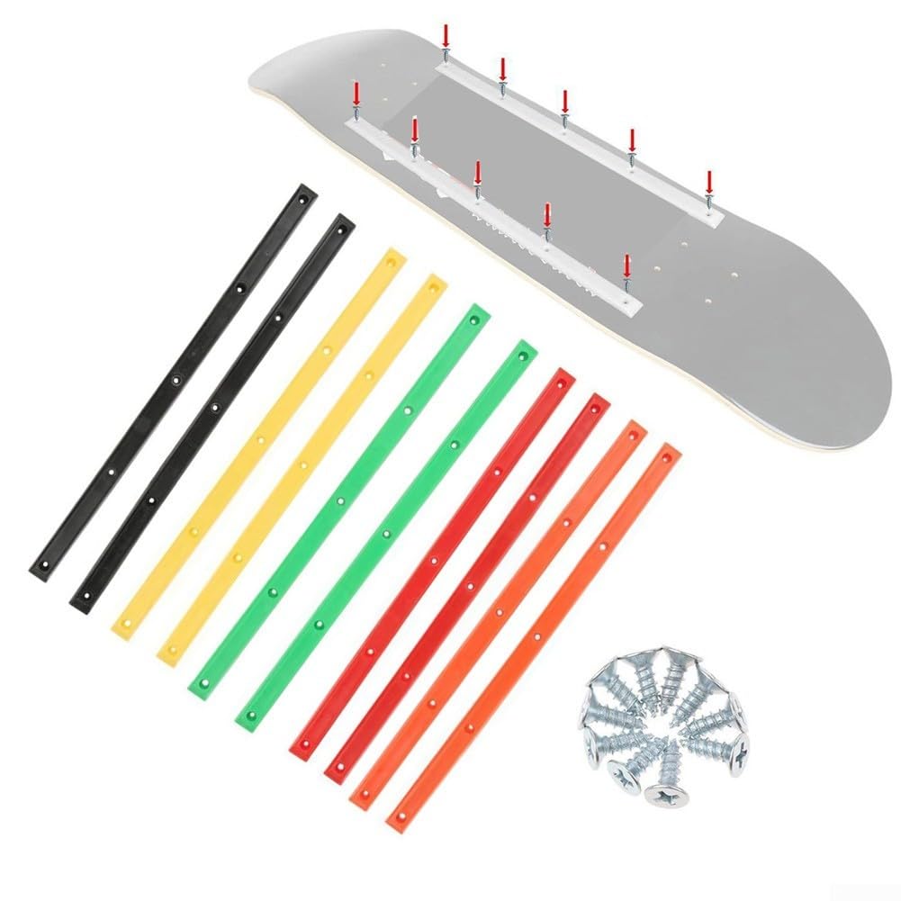 Plastic Skateboard Rails With Screws, Lonboarding Other Skate(Red)