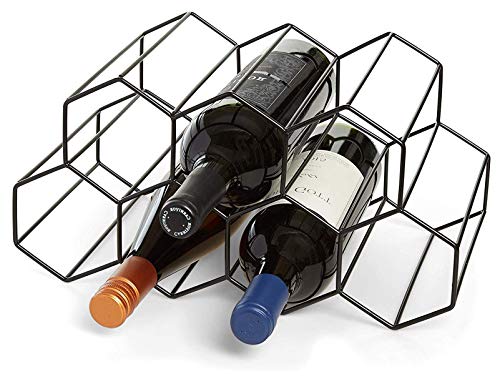 Soporte de vino de mesa para 9 botellas en hierro miniatura 1