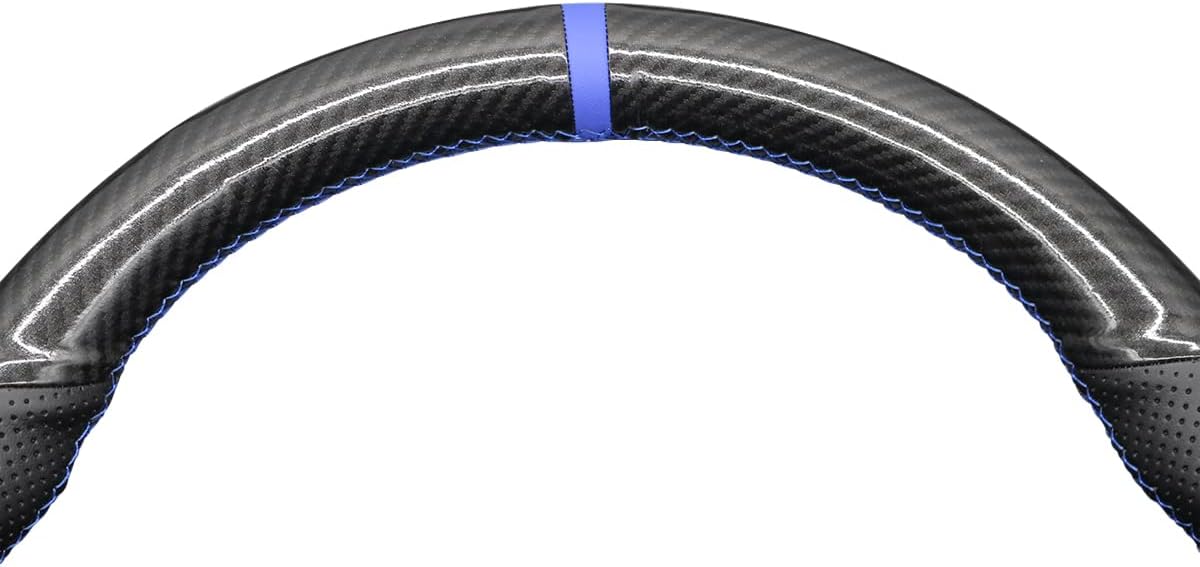 MEWANT Car Steering Wheel Cover for Honda Civic 11 XI Made of Geniune Leather&Carbon Fiber Hand-Stitched Car Steering Wrap
