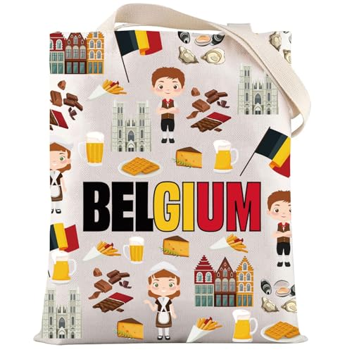 Sac fourre-tout Belgique en toile pour voyage et quotidien avec drapeau