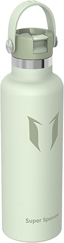 Miniatura 2 de Super Sparrow Botella de agua aislada con pajilla, de 17 onzas, 25 onzas, 32 onzas, termo reutilizable a prueba de fugas, botella de agua para