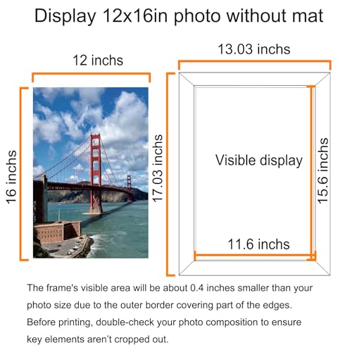 Image of LUCKYLIFE 12x16 Frame Black for Wall Mounting, 2 Pack