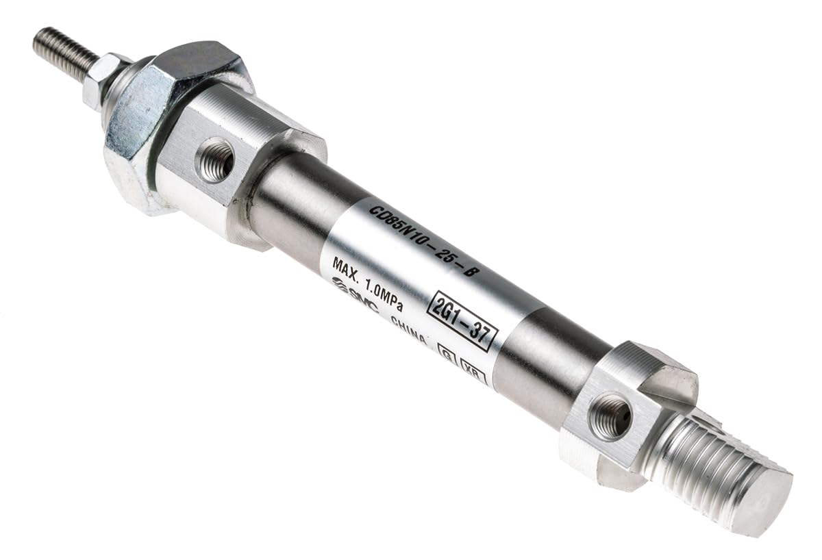 SMC C85 Pneumatikzylinder doppeltwirkend, Bohrung Ø 10mm / Hub 25mm, bis 1 MPa