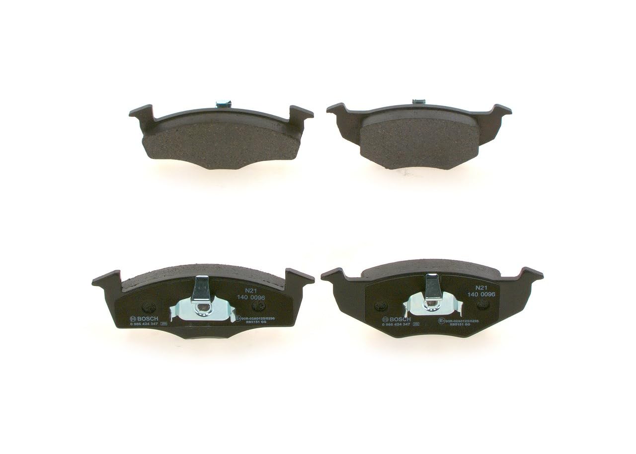 Bosch BP163 - Brake Pads Car Front Axle - Bosch Quality - Reduced Noise and Dust - ECE-R90 Certified - Copper-Free - 1 Set of 4 Pads