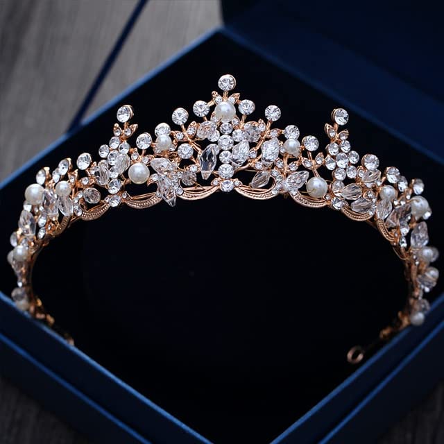 Diadema de novia que no se cae ni pesa hecha de perlas y cristales 2