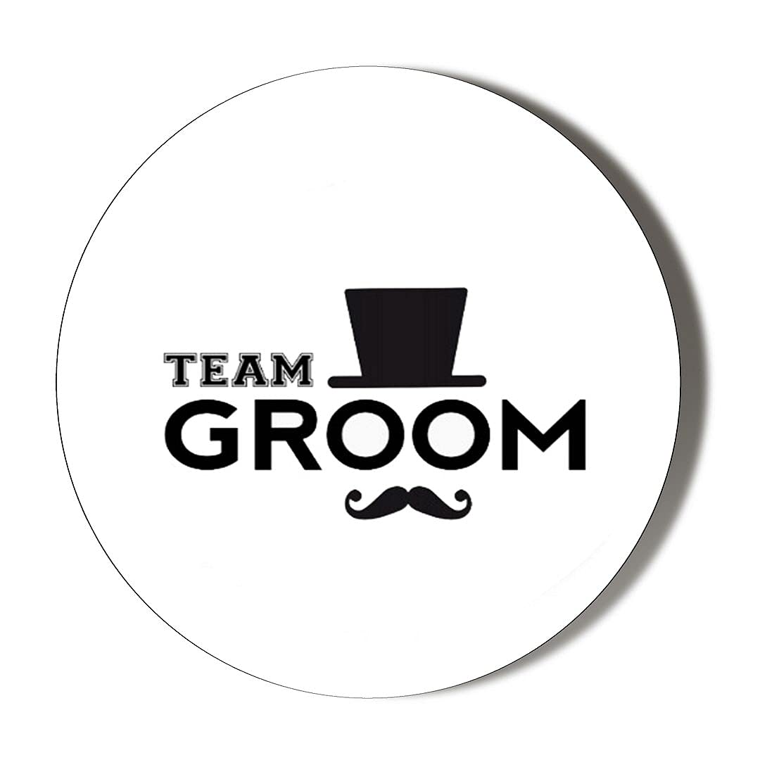 Team Groom Tophat Black ON White 10 x 56mm Vinyl Stickers Pack of 10