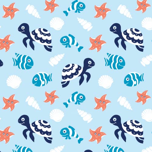 Grow Wild Changing Pad Cover 3 Pack | Soft & Stretchy Jersey Cotton | Baby Changing Table Pad Cover | Diaper Changing Pad Covers For Girls Or Boys | Wipeable Sheets | White Blue Turtle Whale Ocean #TOP4